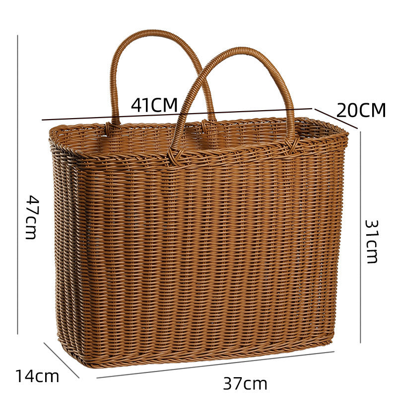 Unisex Handwoven Shopping Basket with Two Handles Stornfield