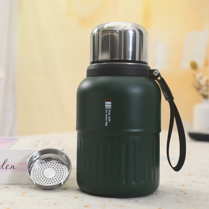 Women's Insulated Bottle with Removable Tea Strainer and Carry Strap Stornfield