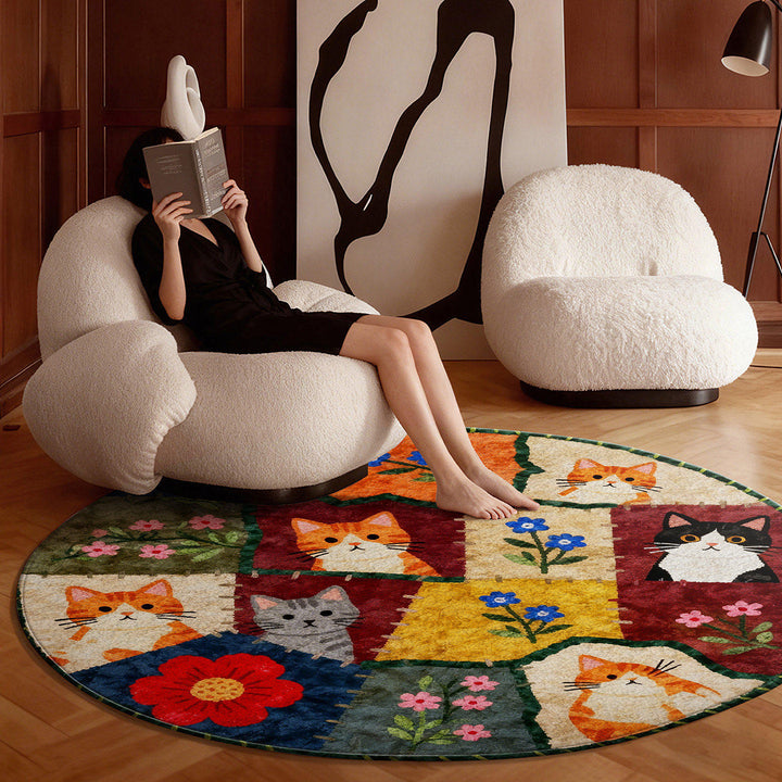 Cat-Themed Cozy Area Rug