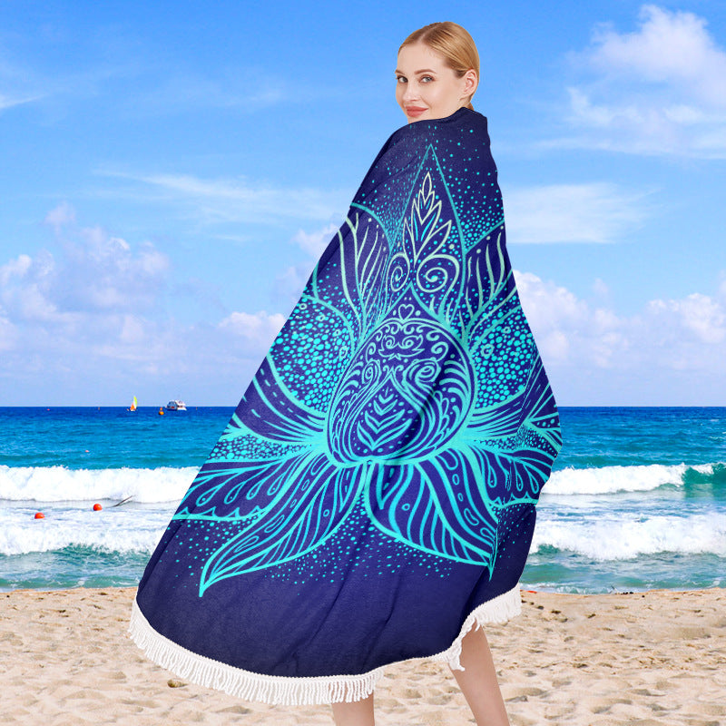 Rund beach towel with unique ethnic pattern Stornfield