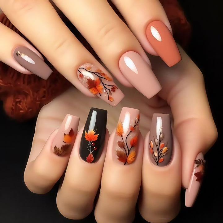 Artificial Nails Set with Seasonal Flower Designs Stornfield