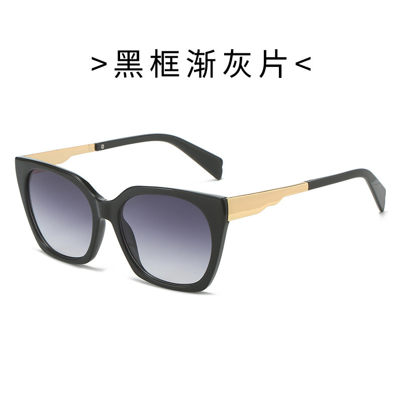 Women's oversized sunglasses with elegant transparent frame and golden accents Stornfield