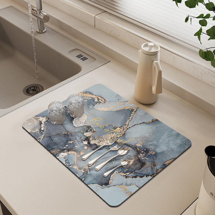 Premium Marble Print Kitchen Mat Stornfield