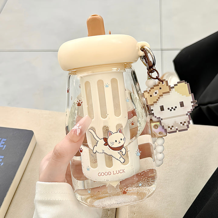 Ladies drinking container with unique design and integrated straw Stornfield