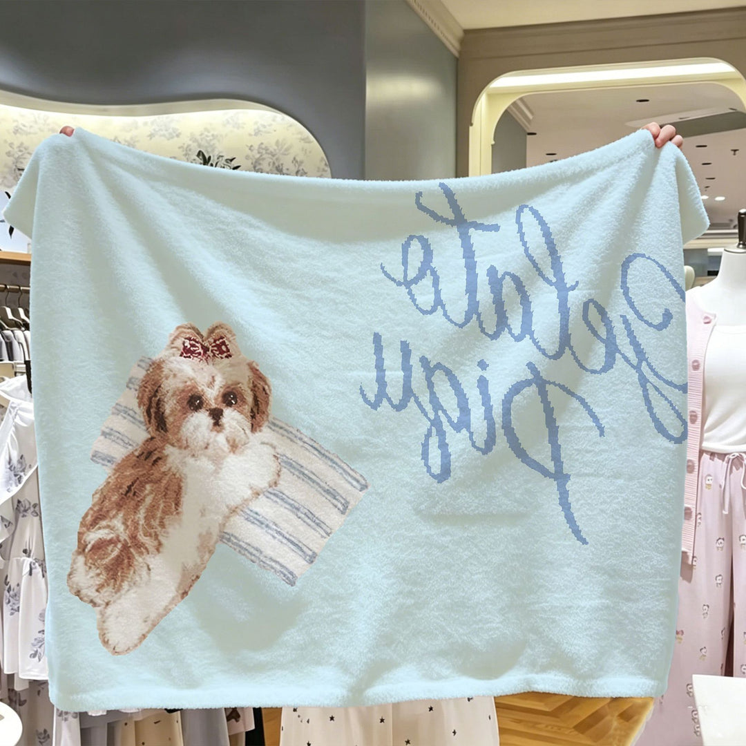 Decorative Dog Themed Fleece Blanket