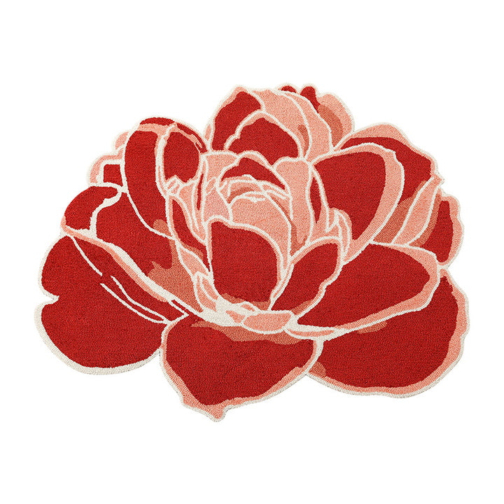 Flower-shaped decorative rug made of tufted chenille Stornfield