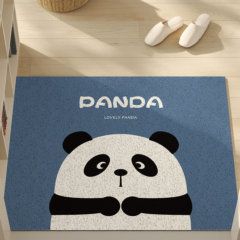 Playful Panda-Themed Floor Mat