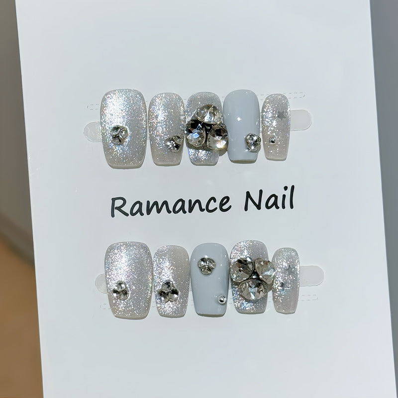 Glamorous Rhinestone-Embellished Press-On Nail Art Stornfield
