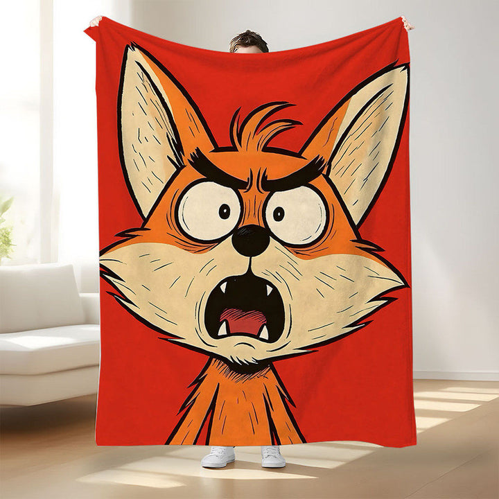 Cartoon Panda-Themed Plush Throw Blanket