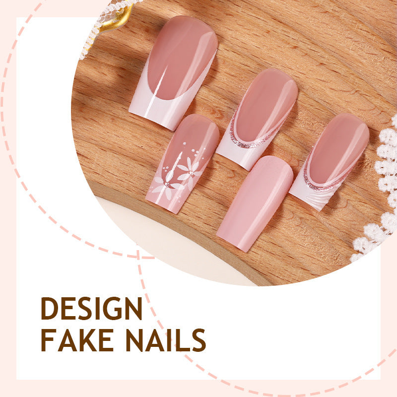 Nail art set with elegant floral designs Stornfield