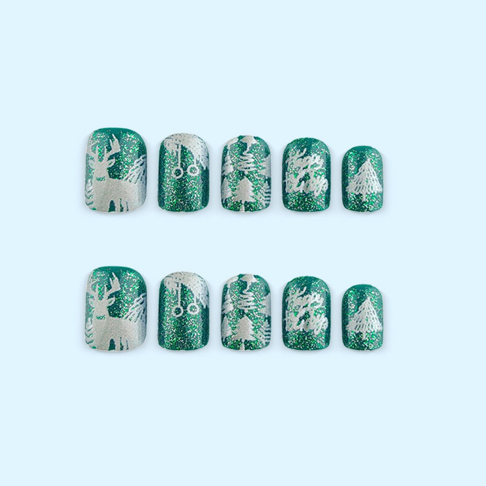 Winter artificial nails with festive motif Stornfield