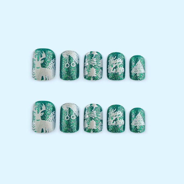 Winter artificial nails with festive motif Stornfield