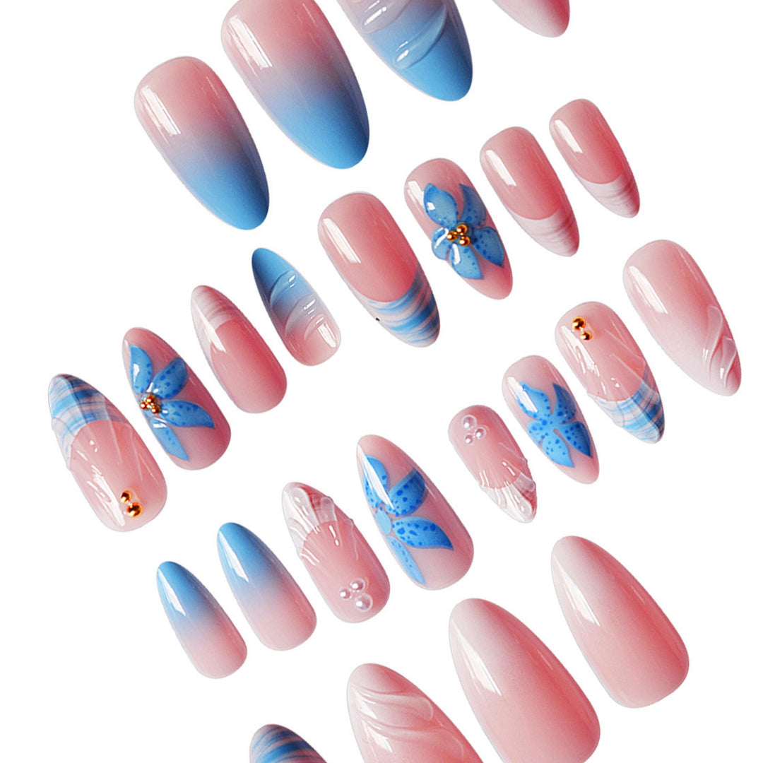 3D Floral and Ocean-Themed Nail Art Extensions Stornfield