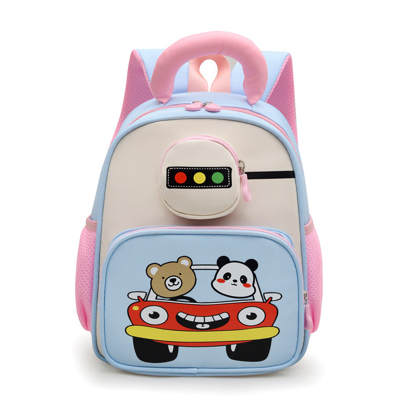 Kids' Playful Animal Car-Themed School Backpack Stornfield