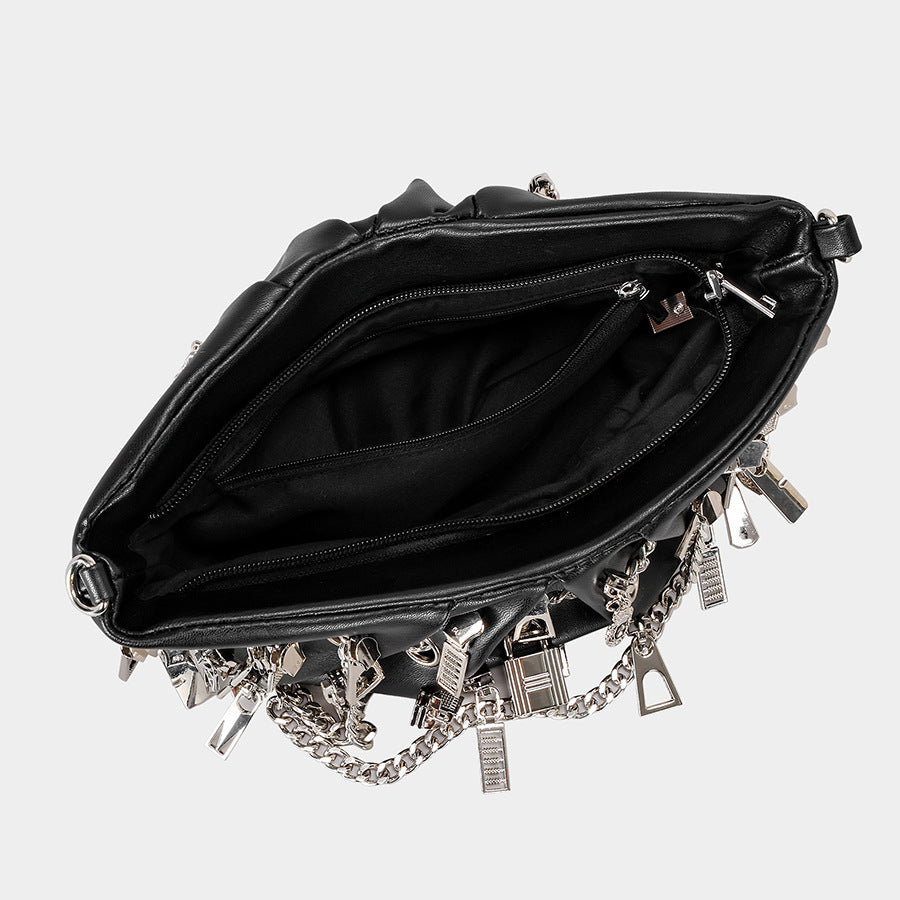 Decorative Chain-Accented Handbag