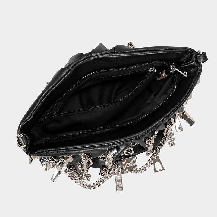 Decorative Chain-Accented Handbag