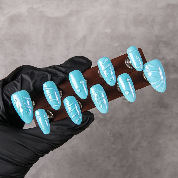 Artistic Press-On Nail Set with Unique Patterns