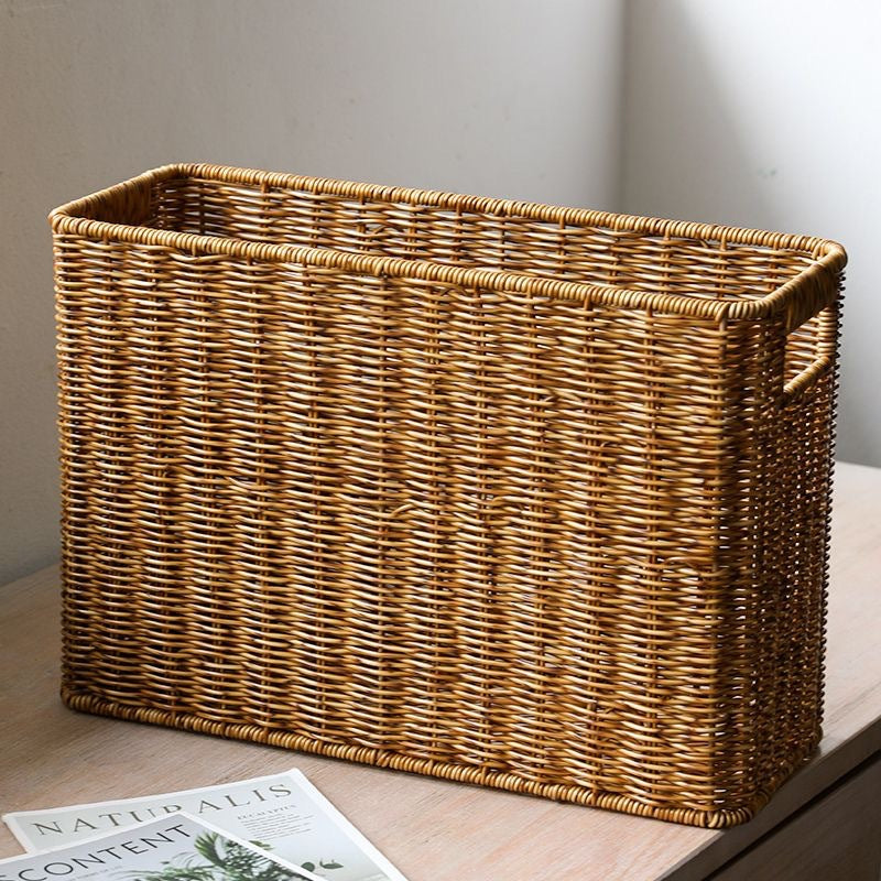 Women's Rectangular Rattan Storage Basket with Compartments Stornfield