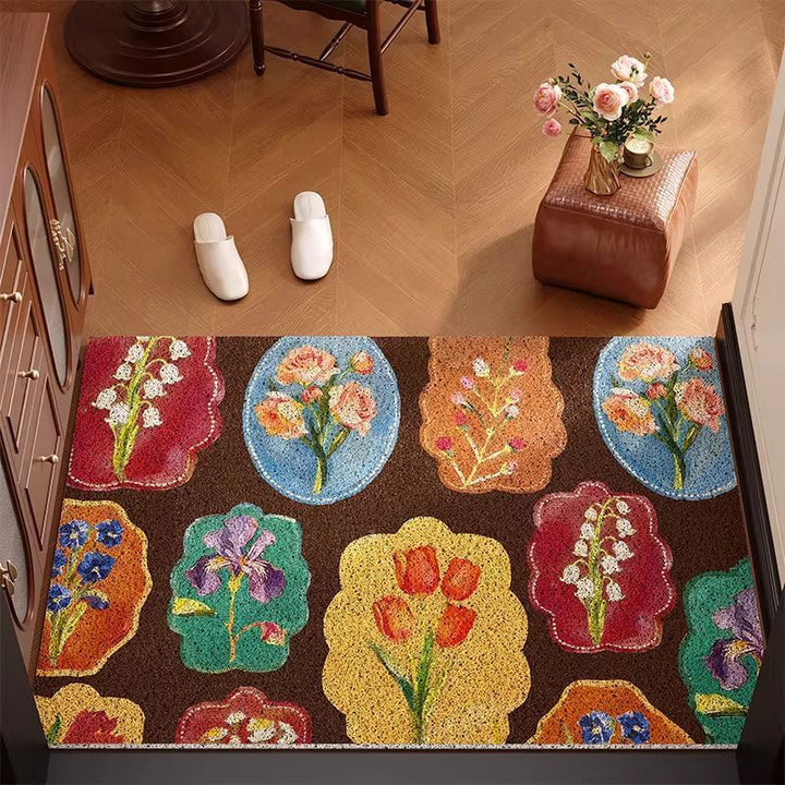 Vintage Floral Pattern Welcome Mat