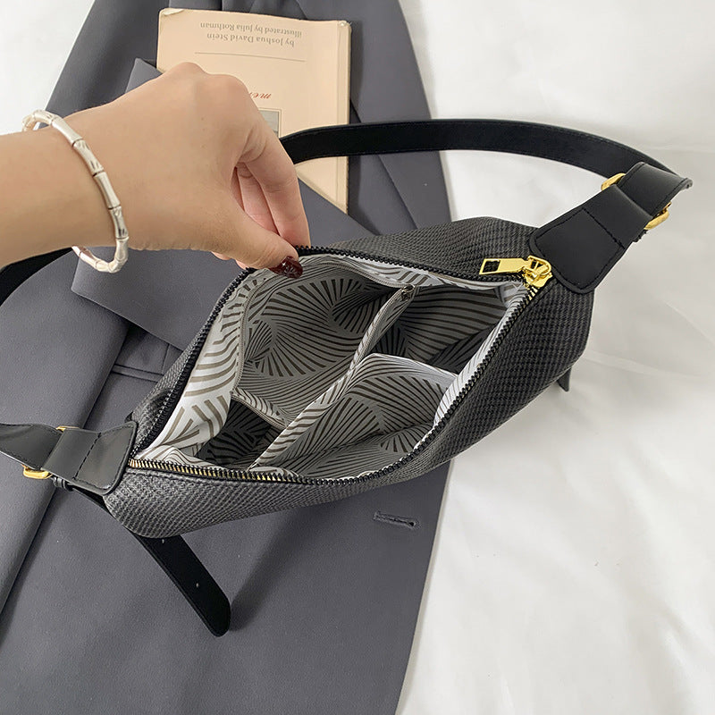 Textured Leather Hobo Bag