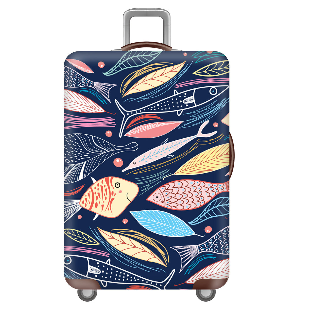 Unisex non-elastic suitcase cover with tropical leaf pattern, stretch protective cover for hard shell and soft case Stornfield