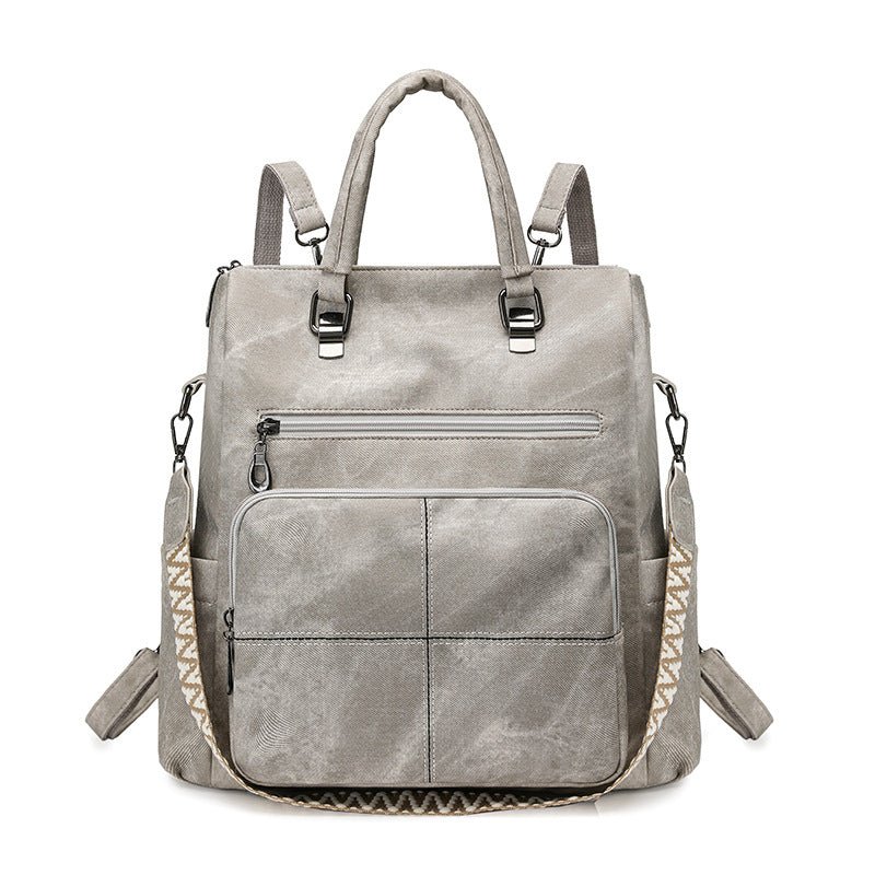 Versatile Multi-Compartment Faux Leather Backpack Stornfield