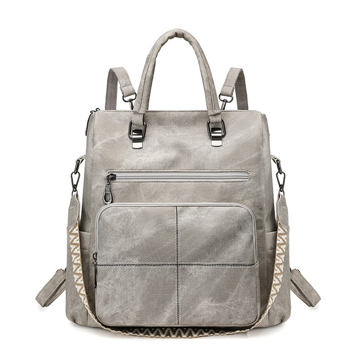 Versatile Multi-Compartment Faux Leather Backpack Stornfield