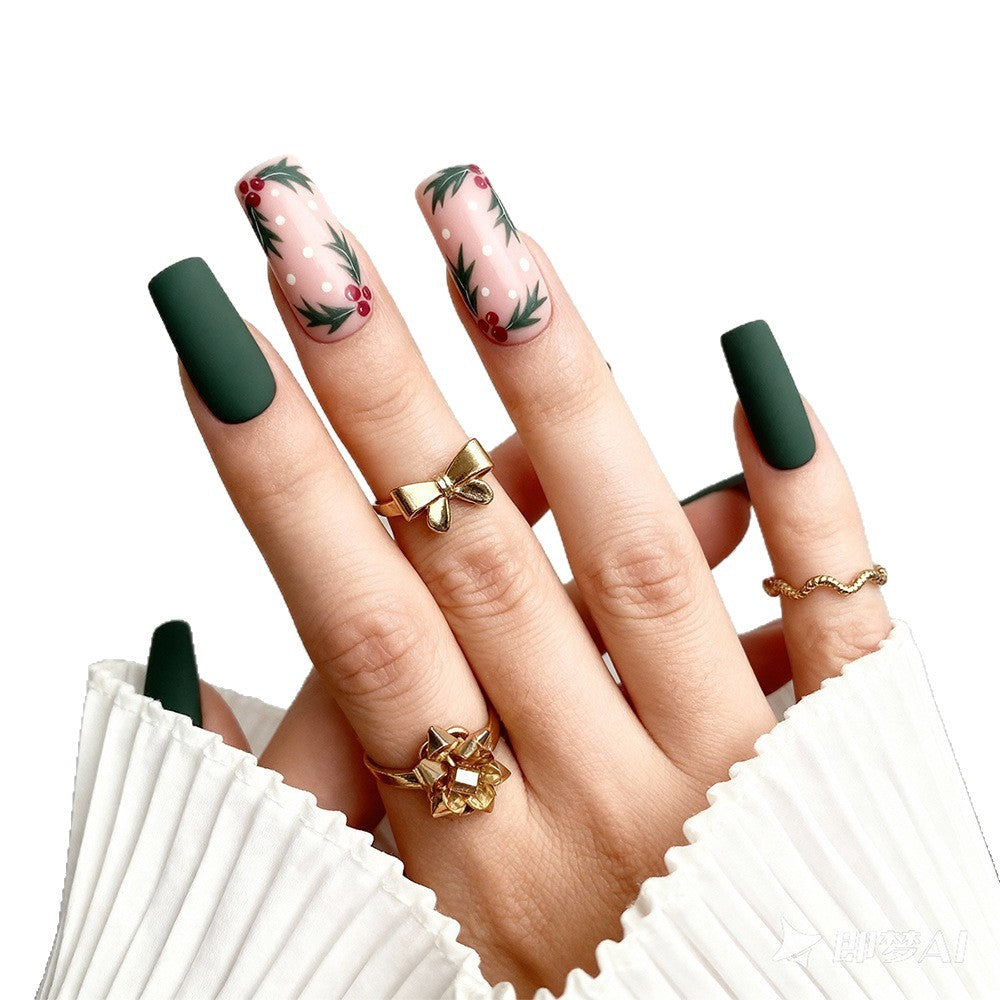 Artificial nail set with festive Christmas design and creative motifs Stornfield