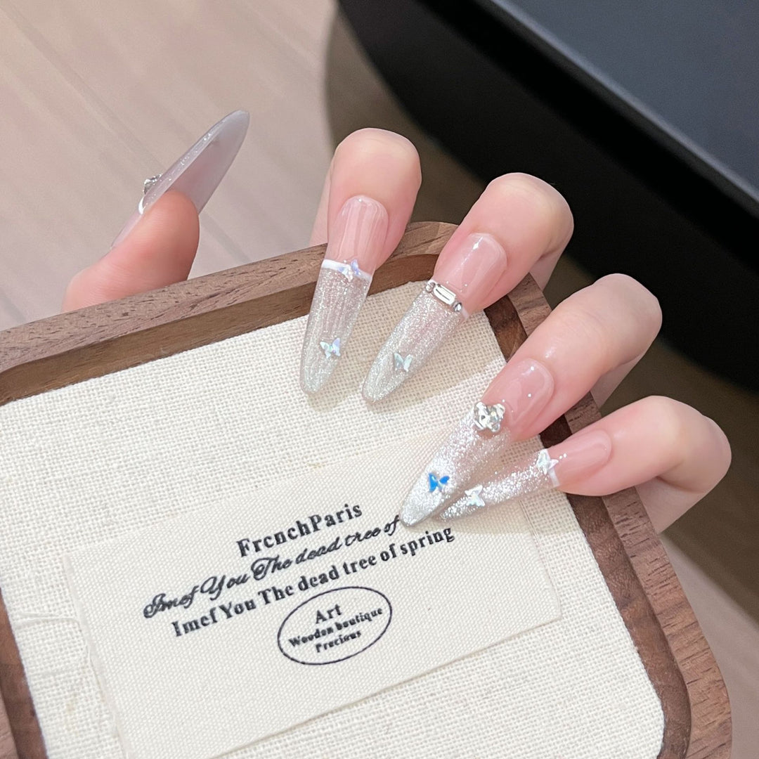 Artisanal Glittery Press-On Nail Extensions Stornfield