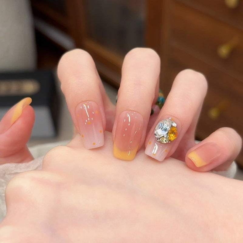 Ombre Gemstone Accent Press-On Nails