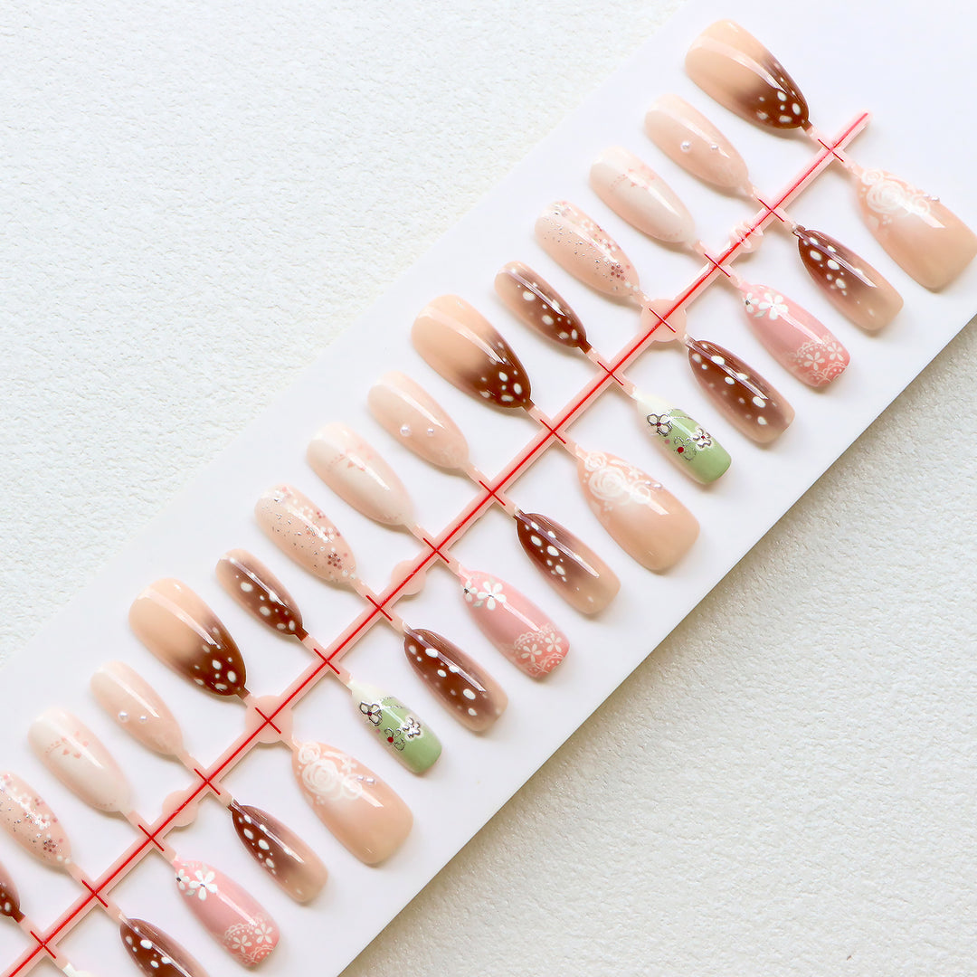 Artistic Floral Press-On Nail Collection Stornfield