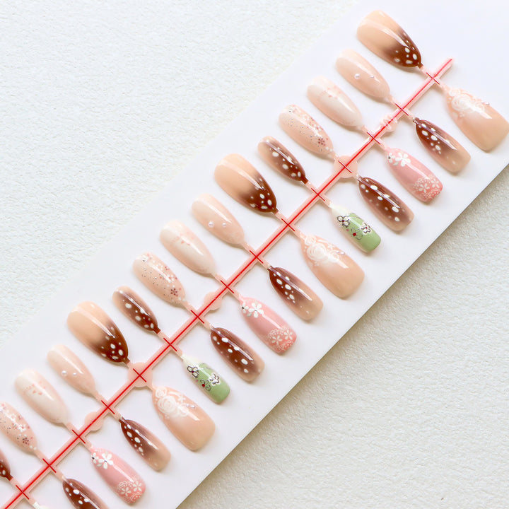 Artistic Floral Press-On Nail Collection Stornfield