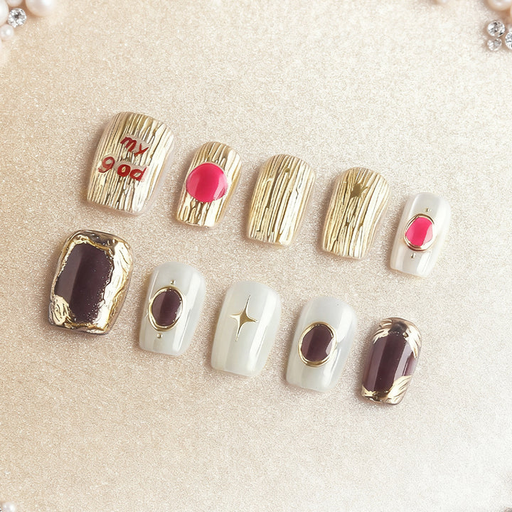 Decorative Luxury Press-On Nail Art Stornfield