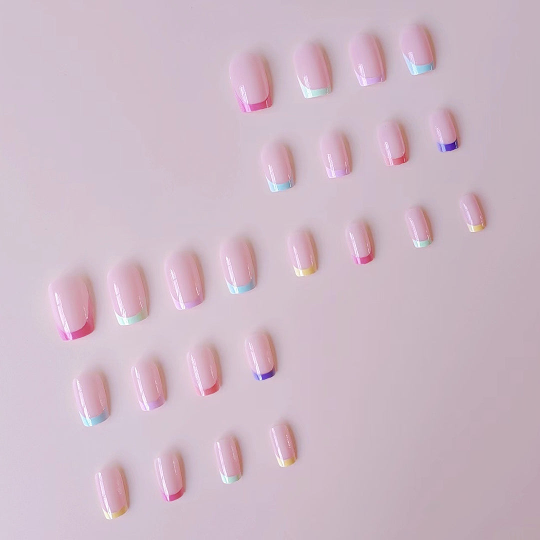 Acrylic nail set with colorful color accents Stornfield