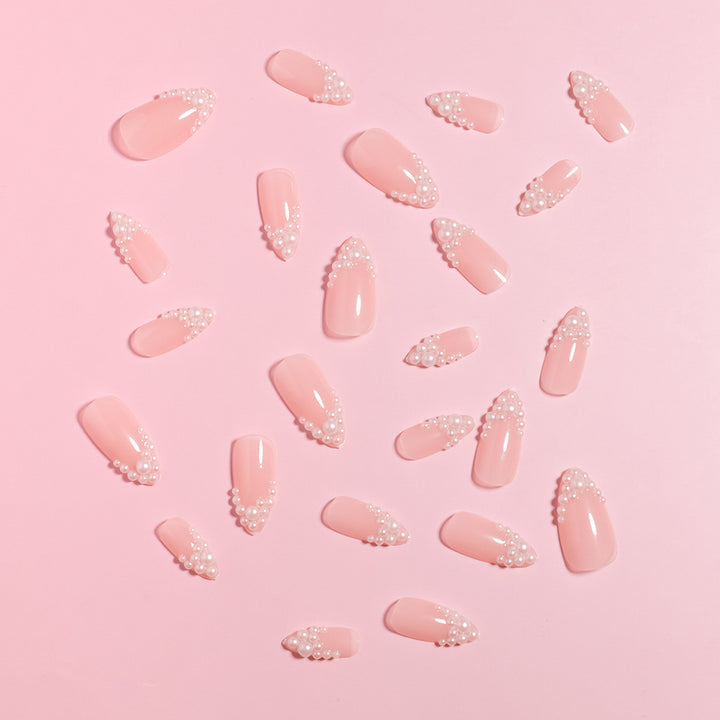 Glamorous Pearl-Accented Press-On Nail Set Stornfield
