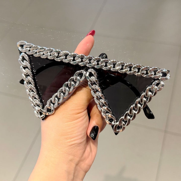 Women's trendy sunglasses with striking chain frame Stornfield