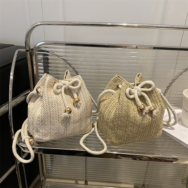Bohemian Straw Bucket Bag Stornfield