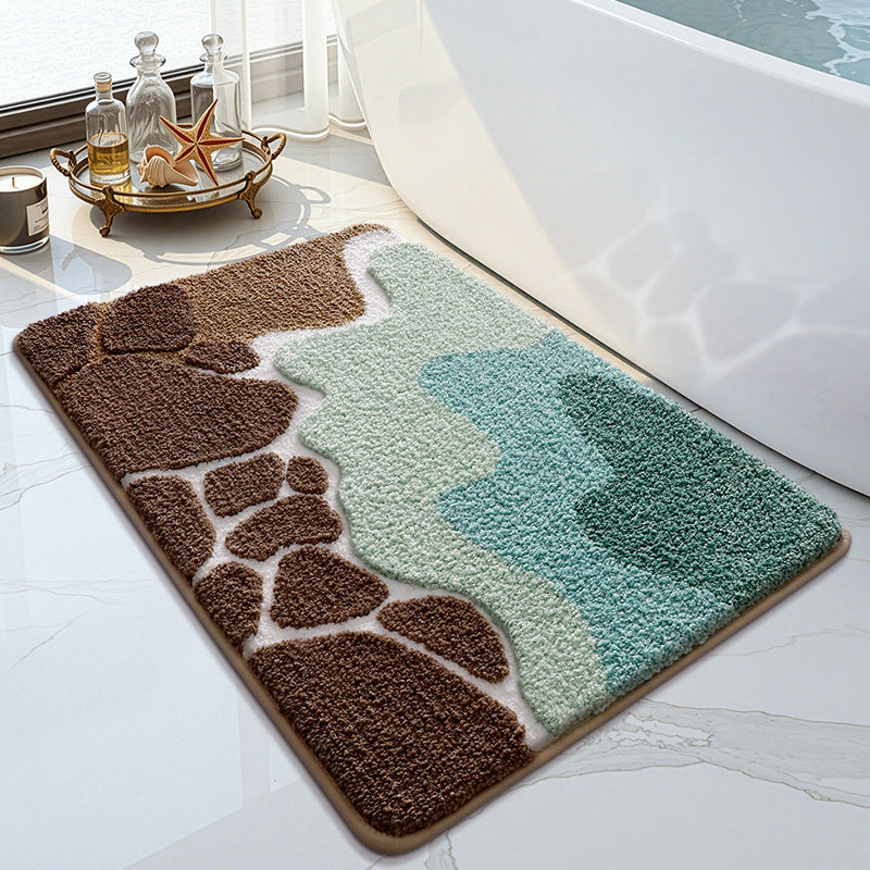 Soft Textured Abstract Pattern Bath Mat