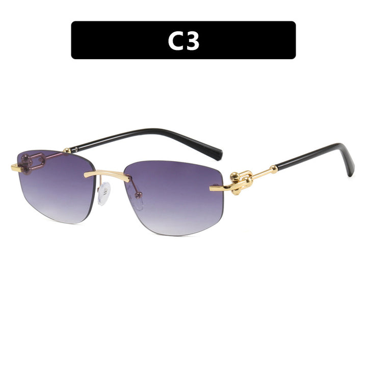 Ladies elegant semi-rimless glasses with luxurious metal frame and transparent lenses Stornfield