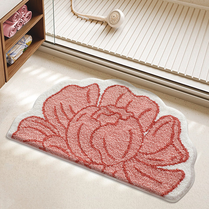 Floral Patterned Bathroom Rug