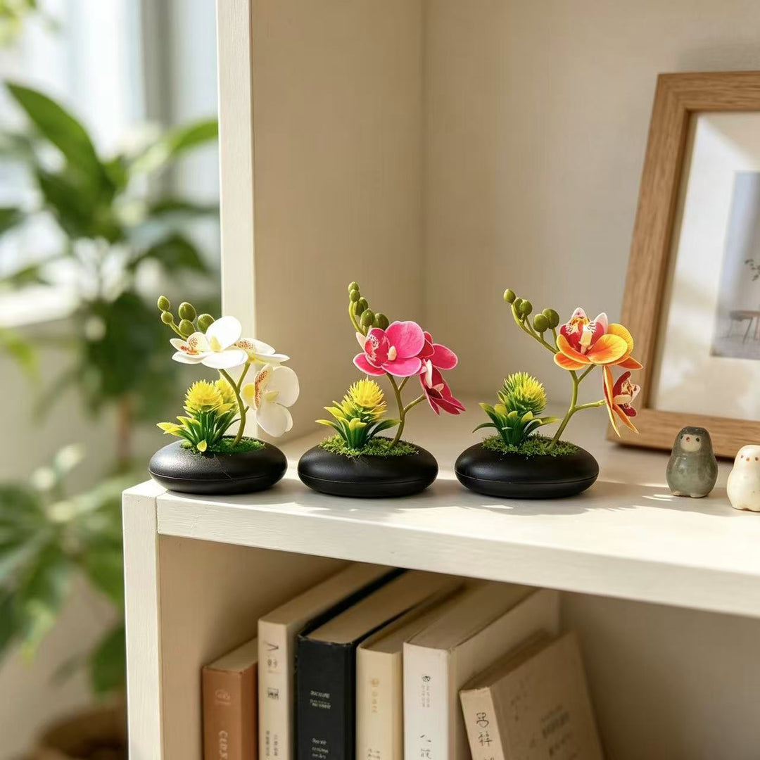 Decorative Faux Orchid Blossom Arrangement