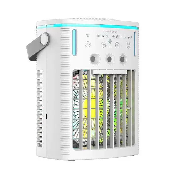 Unisex one size compact rechargeable microclimate cooler with ambient RGB lighting and carrying handle Stornfield