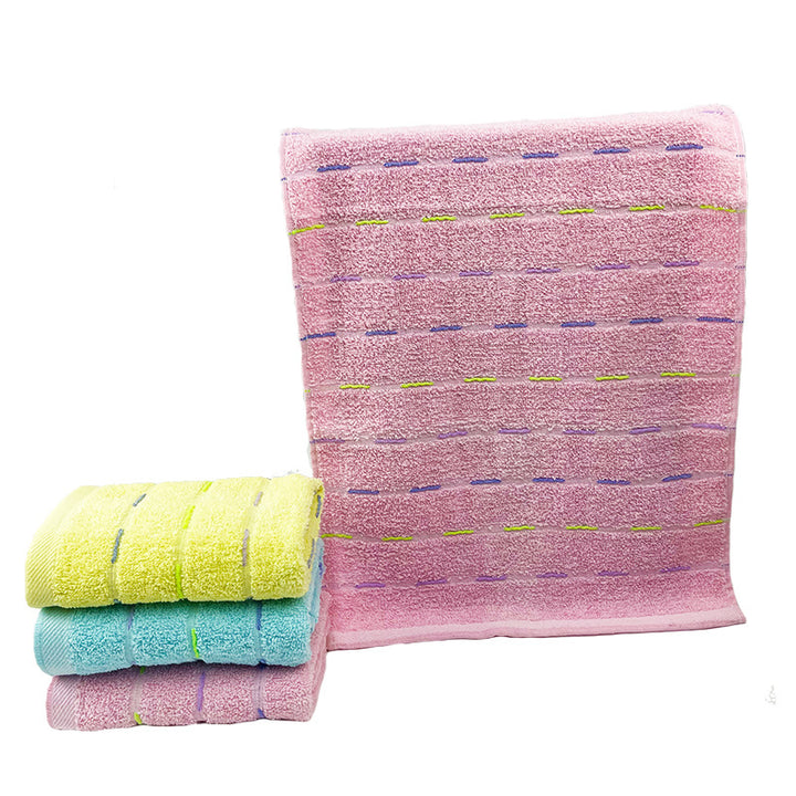 Terry Bath Towel With Luxurious Check Pattern Stornfield