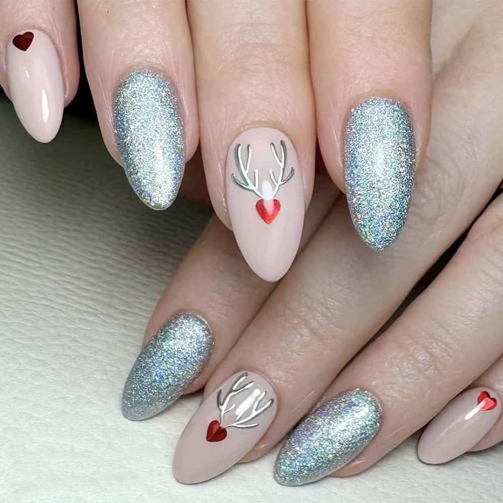 Artistic Holiday-Themed Press-On Nail Set Stornfield