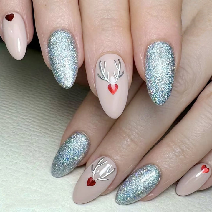 Artistic Holiday-Themed Press-On Nail Set Stornfield
