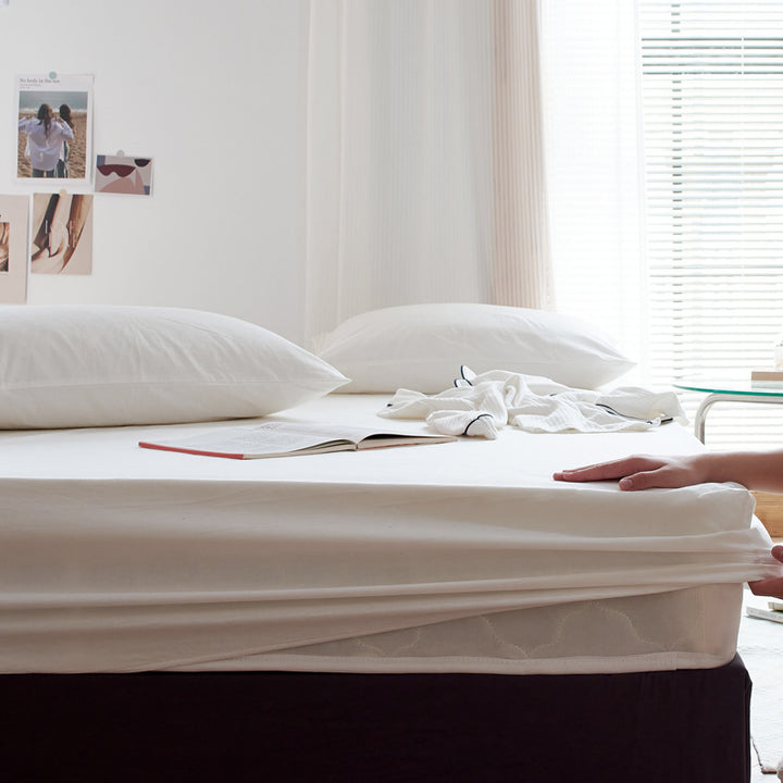 Deep-Pocket Elasticized Fitted Sheet Set with Sateen-Feel Pillowcases