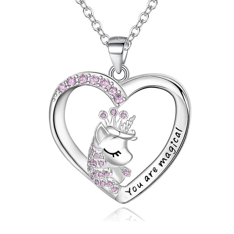 Enchanted Unicorn Heart Pendant Necklace Stornfield