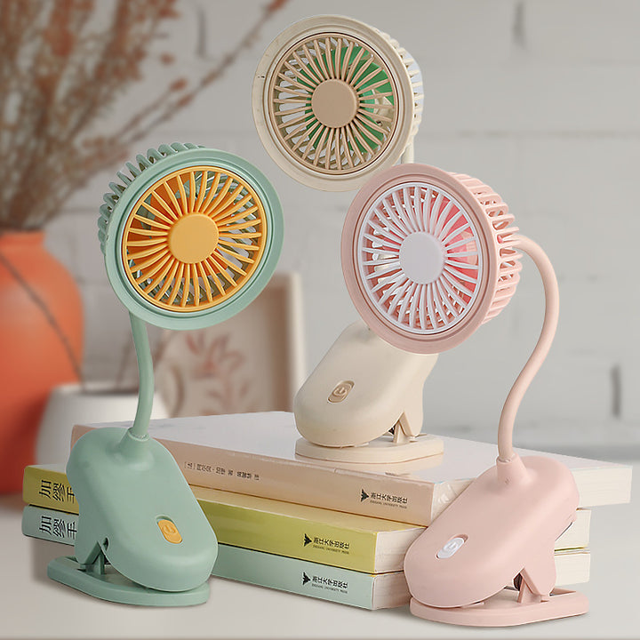 Ladies flexible adjustable clamp lamp with fan function Stornfield