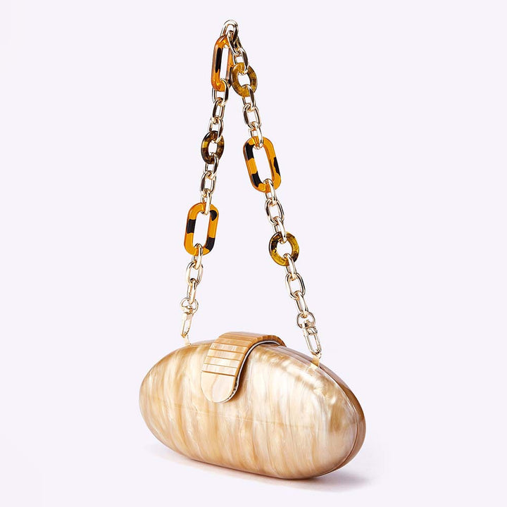 Sculpted Oval Evening Clutch