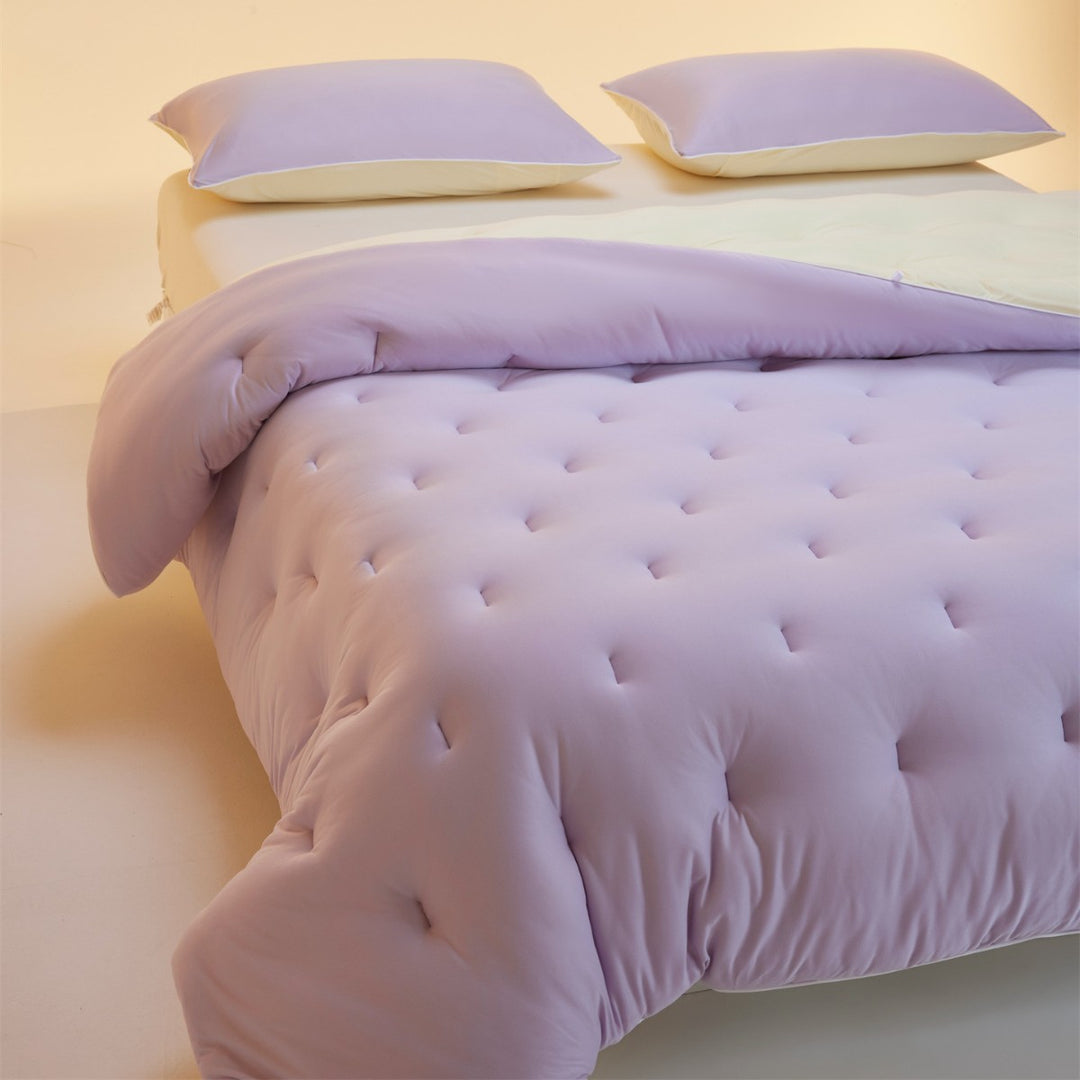 Plush Tufted Dual-Layer Mattress Topper and Lightweight Comforter Set